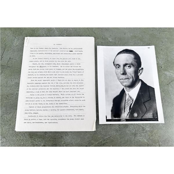 Joseph Goebbels Photo & Essay