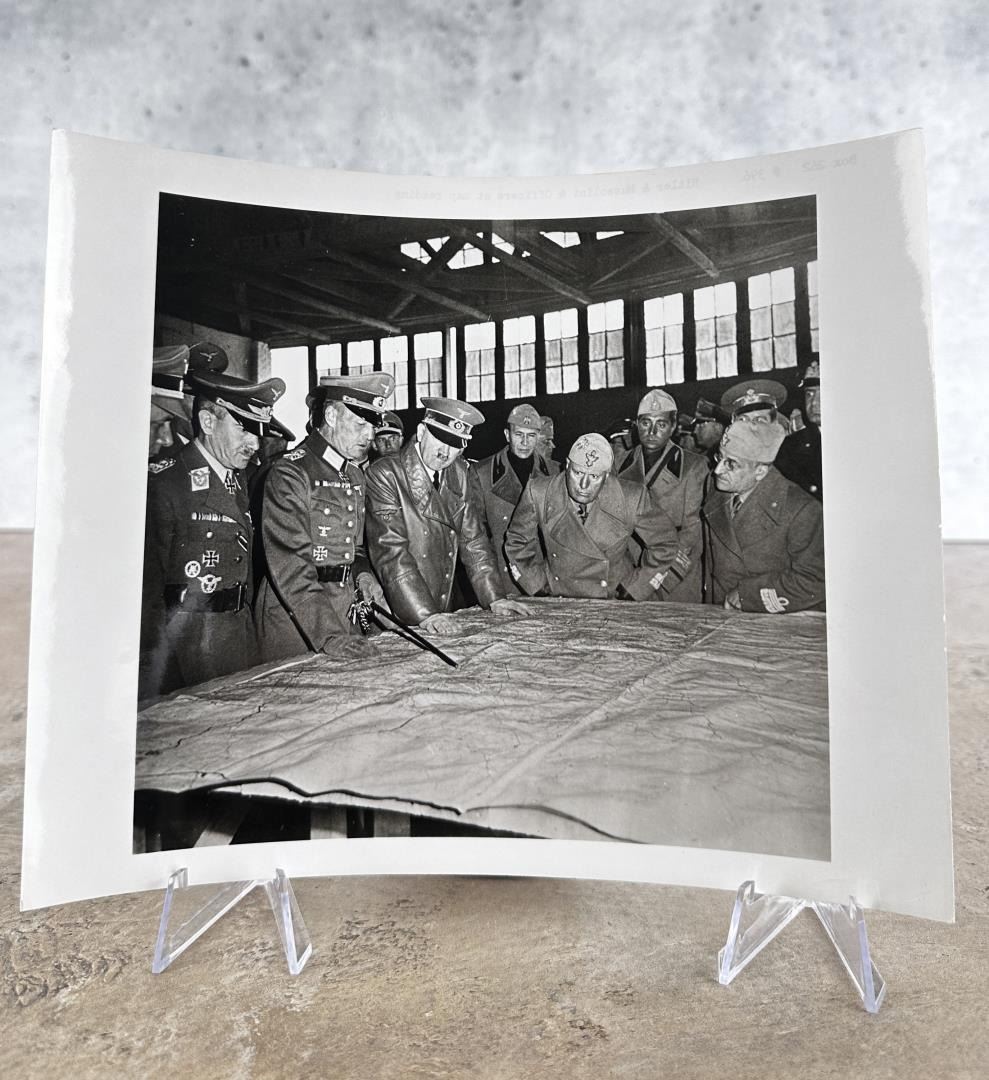 Hitler & Mussolini Inspect Battle Map Photo