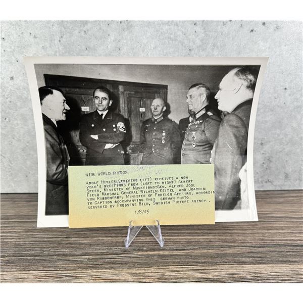 1945 Hitler Recieives New Years Greeting Photo