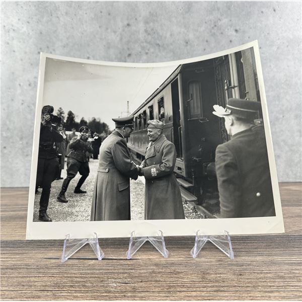 Adolf Hitler and Mussolini Meet at Railyard Photo