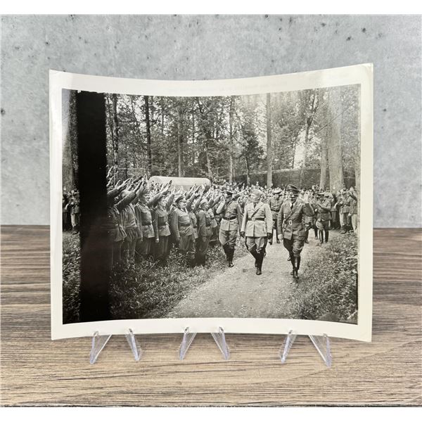 Hitler and Mussolini Saluted by Army Photo