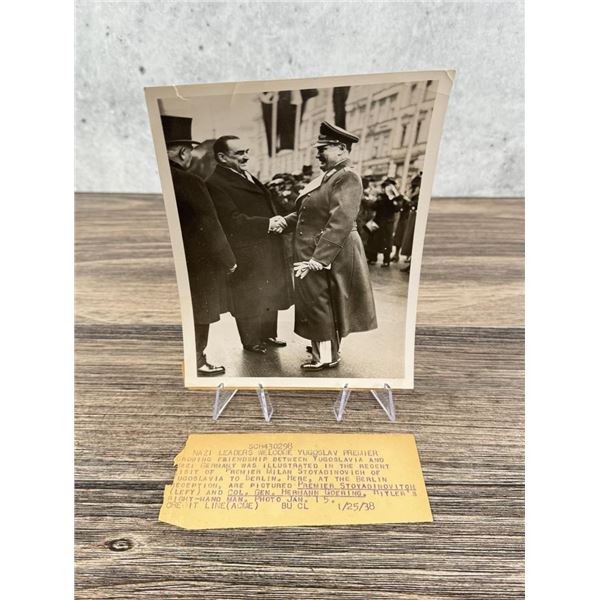 Hermann Goering Welcomes Stojadinovic Photo