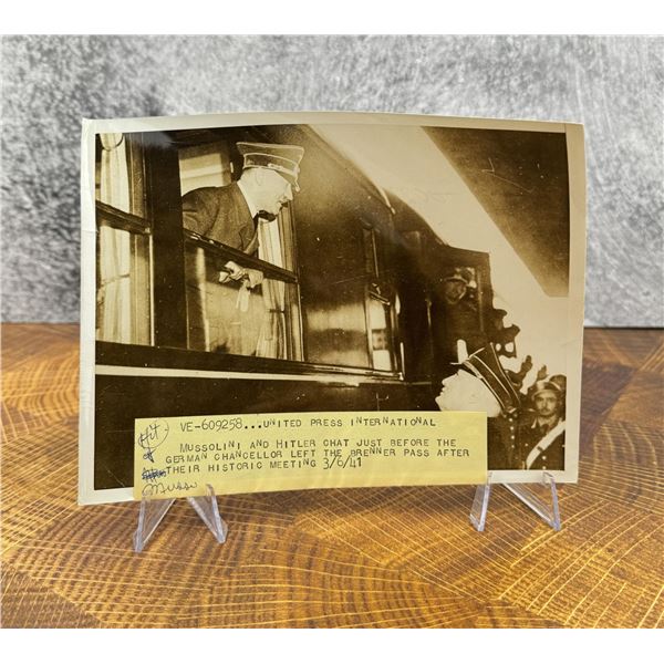 Adolf Hitler Mussolini Brenner Pass Photo
