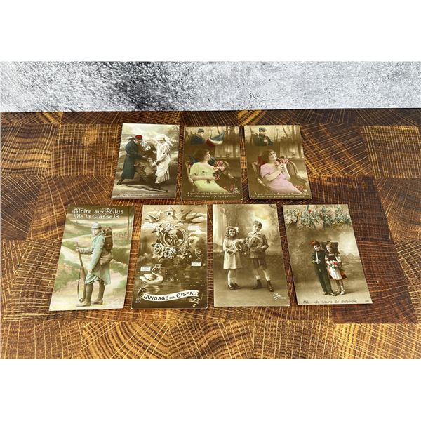 Collection of WWI WW1 French Propaganda Postcards