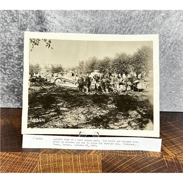 WWI WW1 US Army Tank Repair France Photo