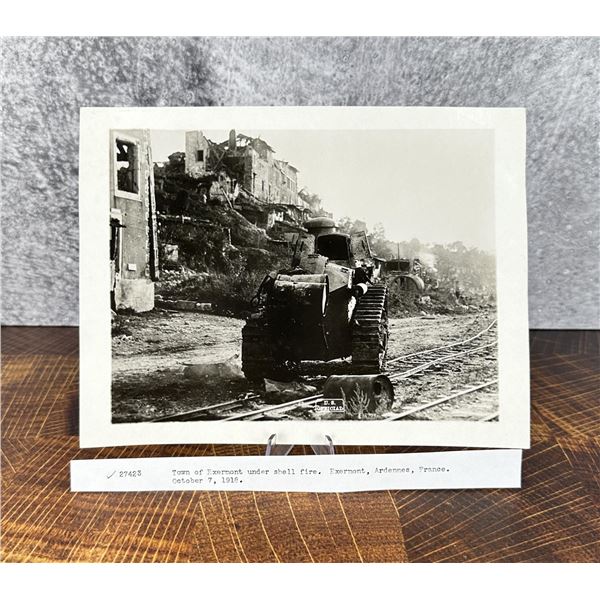 WWI WW1 US Army Tank Exermont France Photo