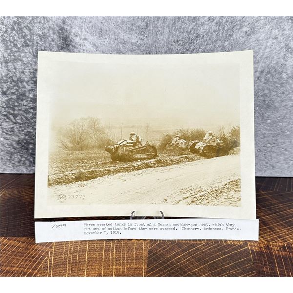WWI WW1 US Army Tanks Ardennes France Photo