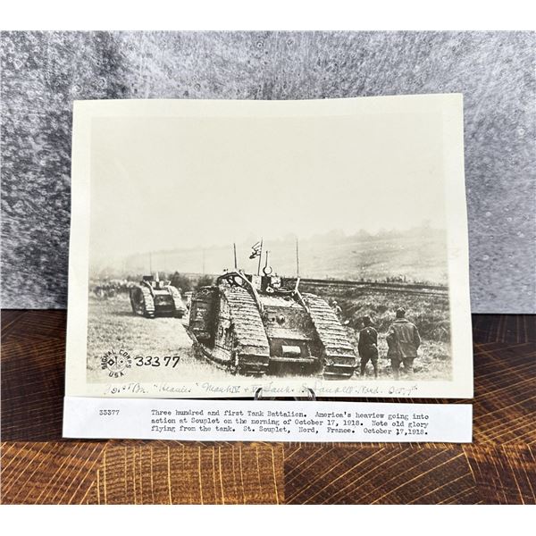 WWI WW1 US Army 301st Tank Btn France Photo