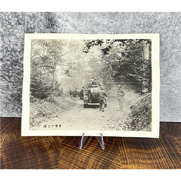 WWI WW1 US Army Tank Advance France Photo