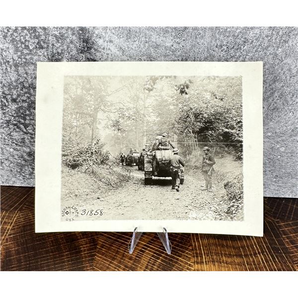 WWI WW1 US Army Tank Advance France Photo