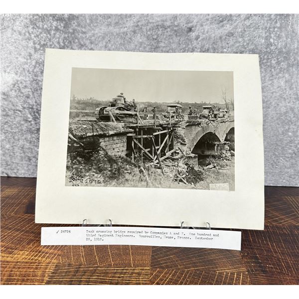 WWI WW1 US Army Tanks Meuse France Photo