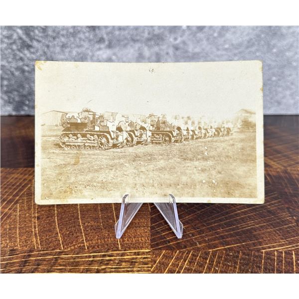 WWI WW1 Camouflaged Tanks RPPC Postcard