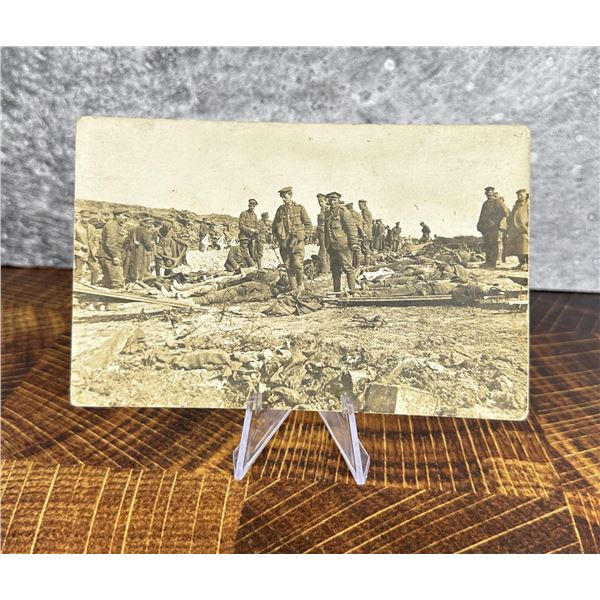 Tending to the Dead WWI WW1 RPPC Postcard