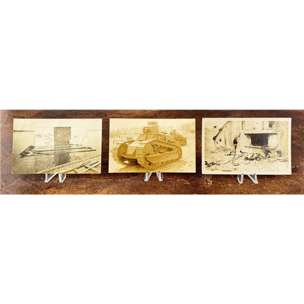 WWI WW1 US Army Tank RPPC Postcards