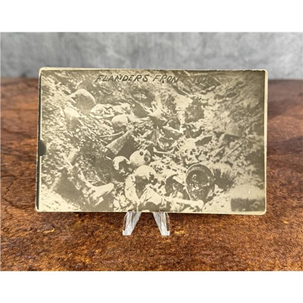 WWI WW1 Flanders Front Mass Graveyard Postcard
