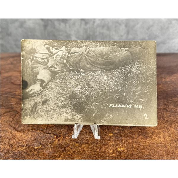 WWI WW1 Flanders Battlefield Dead Soldier Postcard