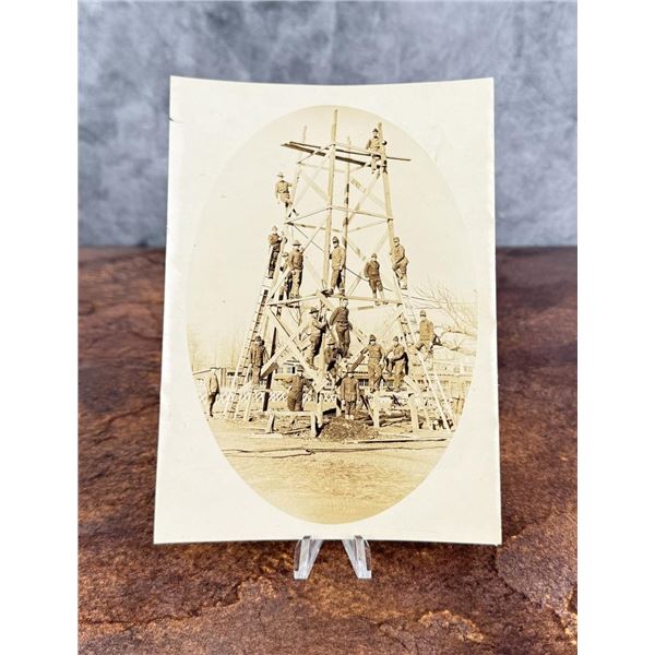 WWI WW1 AEF Drills Oil Well Photo