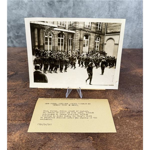 WWI WW1 King George Visits British Veterans Photo