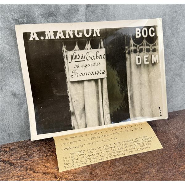 WWI WW1 French Tobacco Prohibition Photo