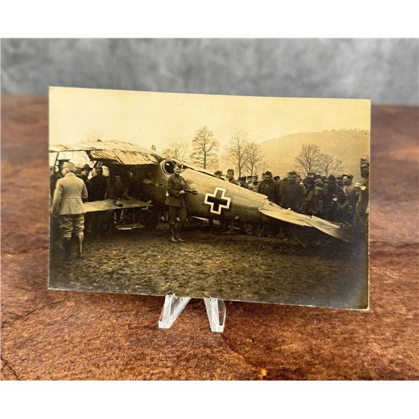 WWI WW1 French Captured German Airplane Postcard