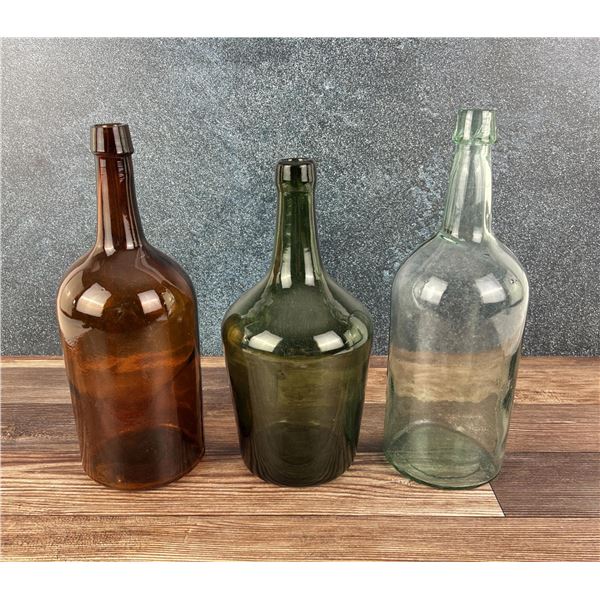 Antique Blown Glass Demi John Bottles