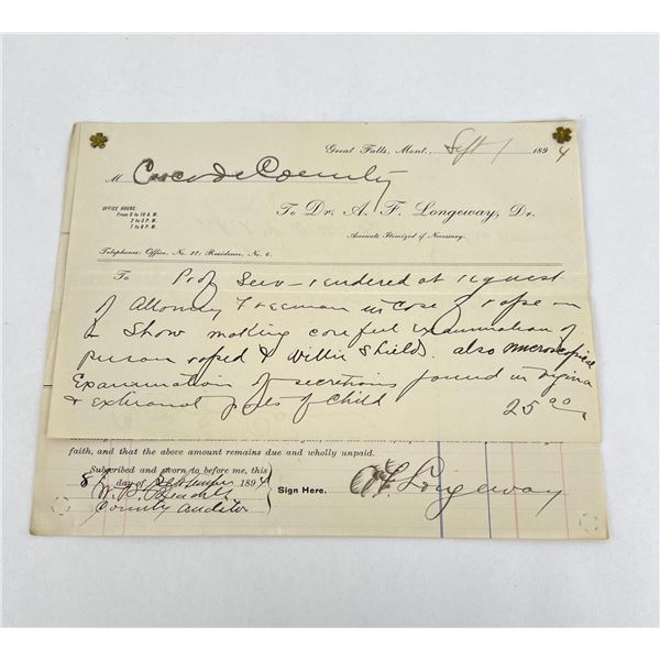 Dr. A.F. Longeway Great Falls Montana Letter