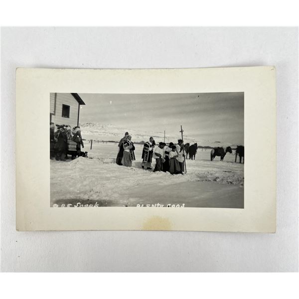 Montana Chief Plenty Coos Funeral RPPC Postcard