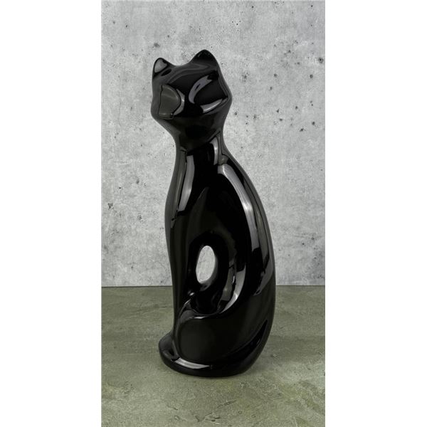Mid Century Artmark Black Pottery Cat