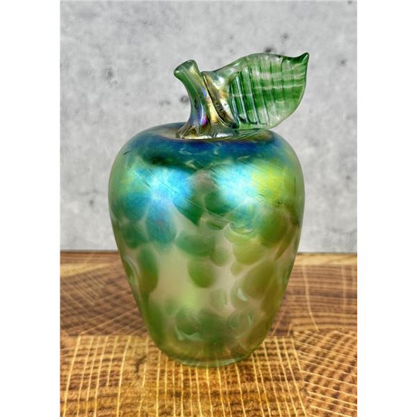 Roger Vines Art Glass Apple Paperweight