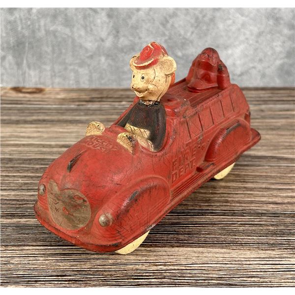 Sun Rubber Mickey Mouse Fire Department Toy