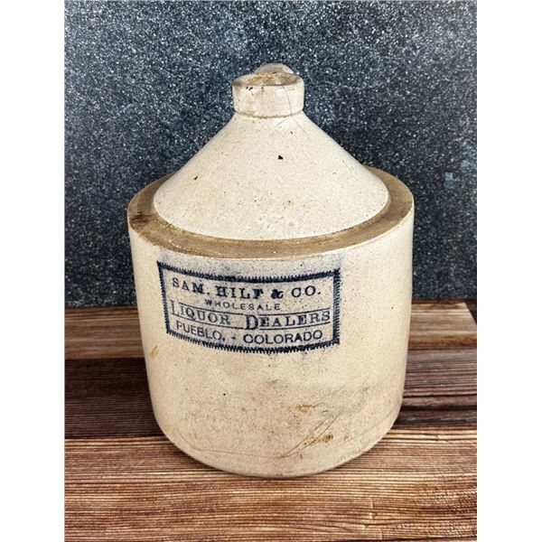 Sam Hilf & Co Liquor Crock Jug Pueblo Colorado