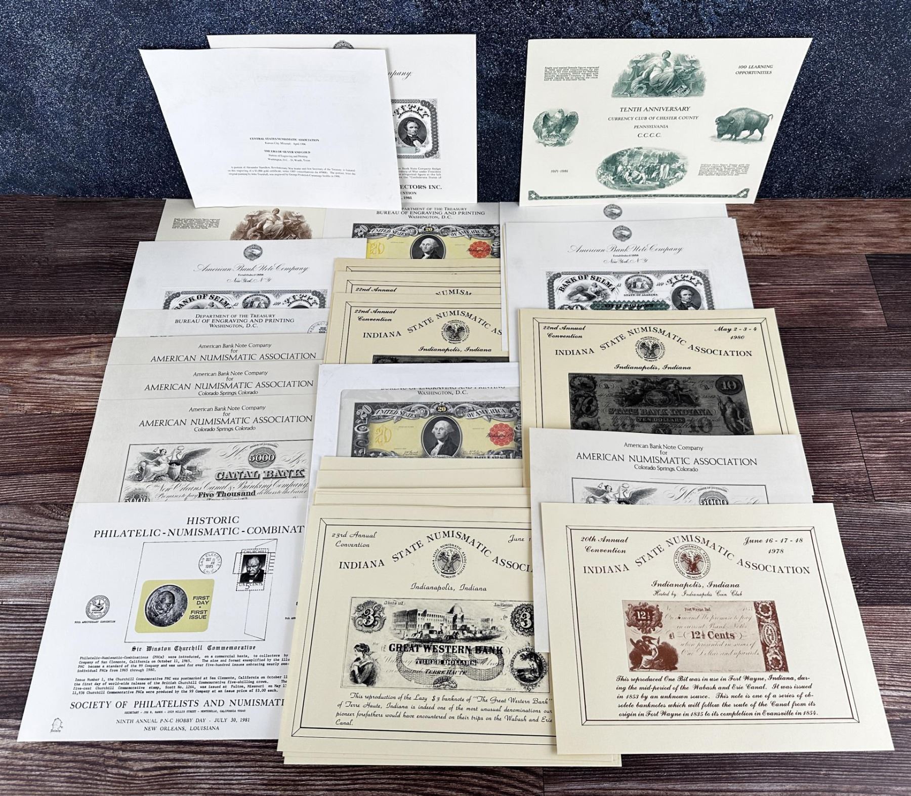 Currency Note Collection File Collection Of US Currency Note Reproductions