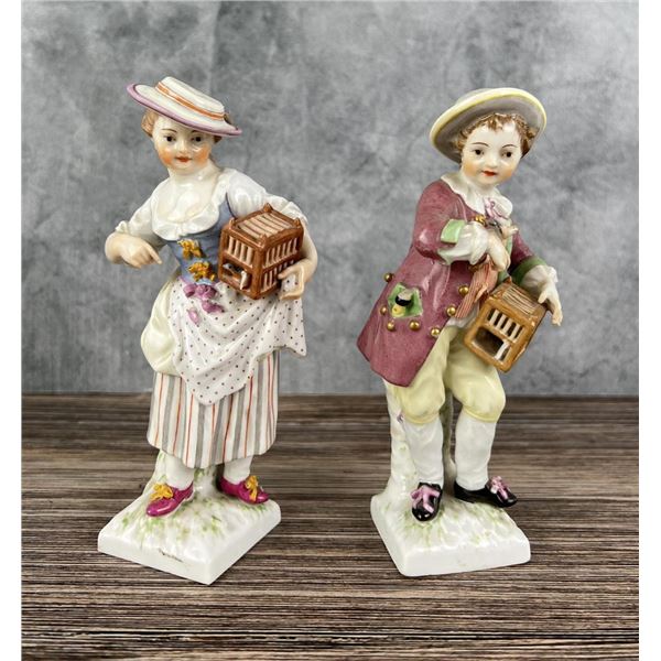 KPM Porcelain Girl & Boy Figurines Germany