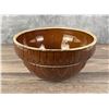Image 1 : Yellow Ware Brown Glazed Picket Fence Mixing Bowl