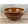 Image 2 : Yellow Ware Brown Glazed Picket Fence Mixing Bowl