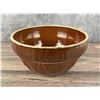 Image 4 : Yellow Ware Brown Glazed Picket Fence Mixing Bowl