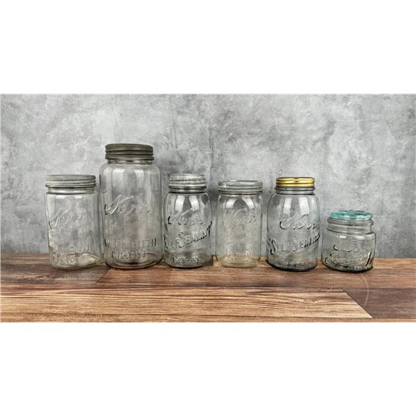 Collection Of Antique Kerr Canning Jars