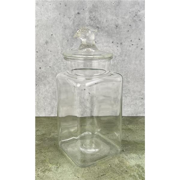 Glass Store Jar With Pheasant Lid