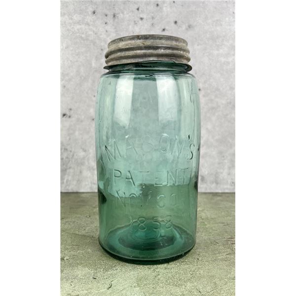 Antique Masons Patent 1858 Canning Jar