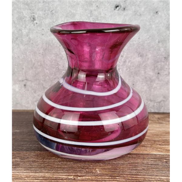 Cranberry Blown Art Glass Vase