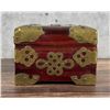 Image 3 : Chinese Jewelry Box With Brass & Jade Inlay