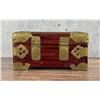 Image 4 : Chinese Jewelry Box With Brass & Jade Inlay