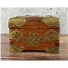 Image 5 : Chinese Jewelry Box With Brass & Jade Inlay