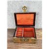 Image 7 : Chinese Jewelry Box With Brass & Jade Inlay