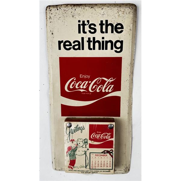 Coca Cola 1974 Metal Calendar Sign