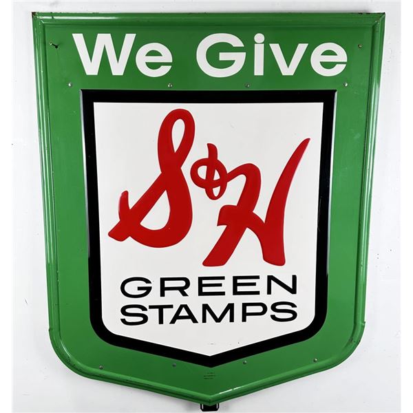 S&H Green Stamps Metal Shield Sign Stout