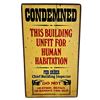 Image 1 : Building Condemned Wood Novelty Sign