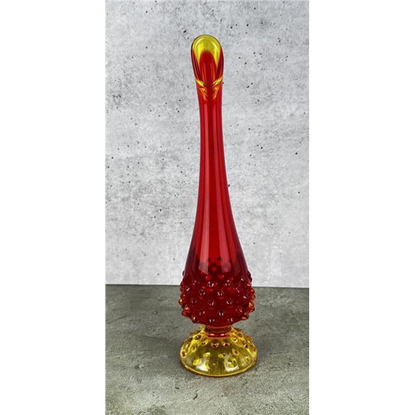 Fenton Glass Amberina Hobnail Swung Vase