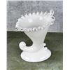 Image 1 : Fenton Glass Silver Crest Cornucopia Vase