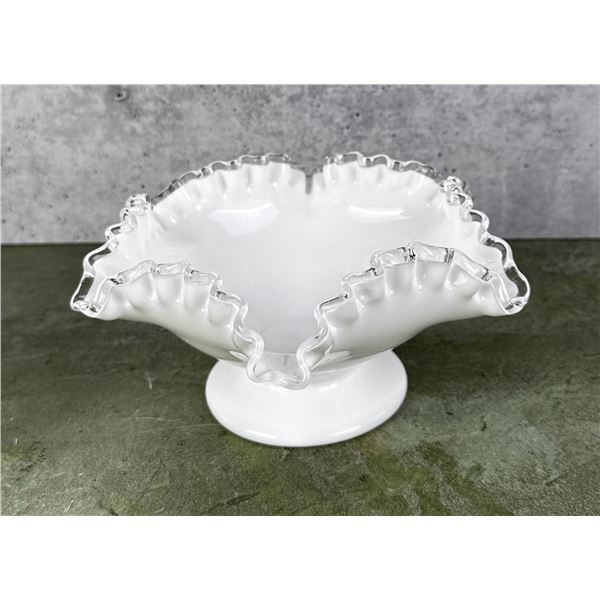 Fenton Glass Silver Crest Footed Dish